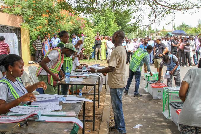 image capturing moment during an election in Nigeria