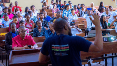 A speaker and Audience at the Lagos Youths. Journalists and Civic actors on AI for transparency and accountability workshop