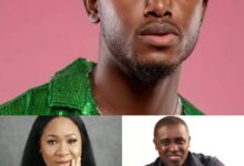 Collage pictures of Singer Chike, Ms Sandra, and Frank Edoho