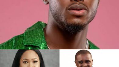 Collage pictures of Singer Chike, Ms Sandra, and Frank Edoho