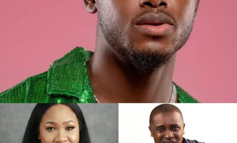 Collage pictures of Singer Chike, Ms Sandra, and Frank Edoho