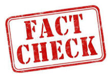Red Fact Check Stamp Graphic with Distressed Texture Isolated on White Background Stock
