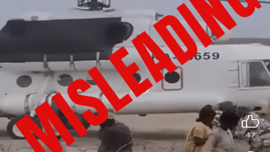 A Screenshot of the misleading video of Bandit exporting mined minerals via helicopter. Photo Source: Facebook