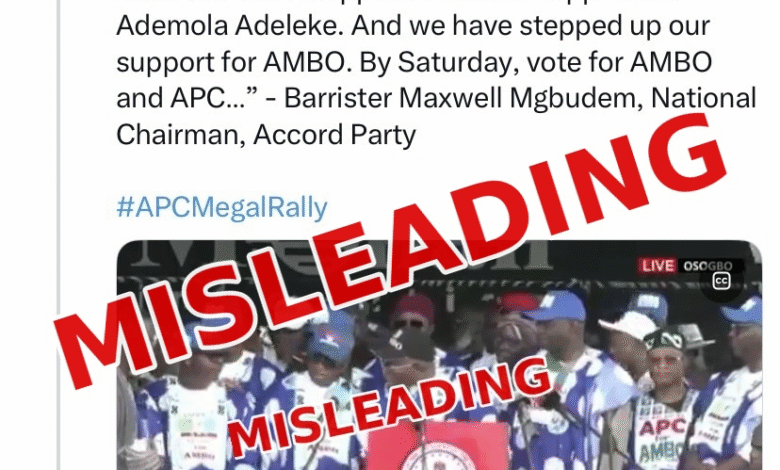 Misleading claim on Osun Election