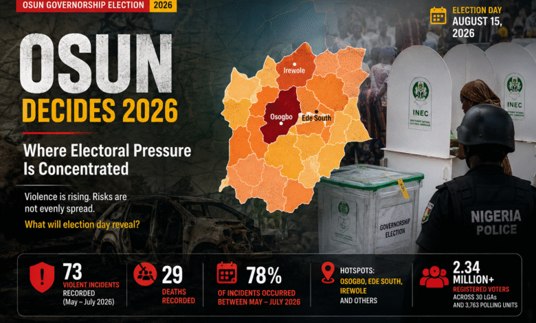 Author's Abstract Infographics: ANALYSIS: #OsunDecides2026: Where electoral pressure is concentrated ahead of Saturday’s vote