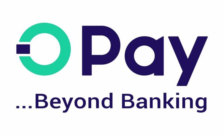 Opay logo featuring a green circular symbol and the word “Opay” in dark purple, with the tagline “…Beyond Banking” underneath.